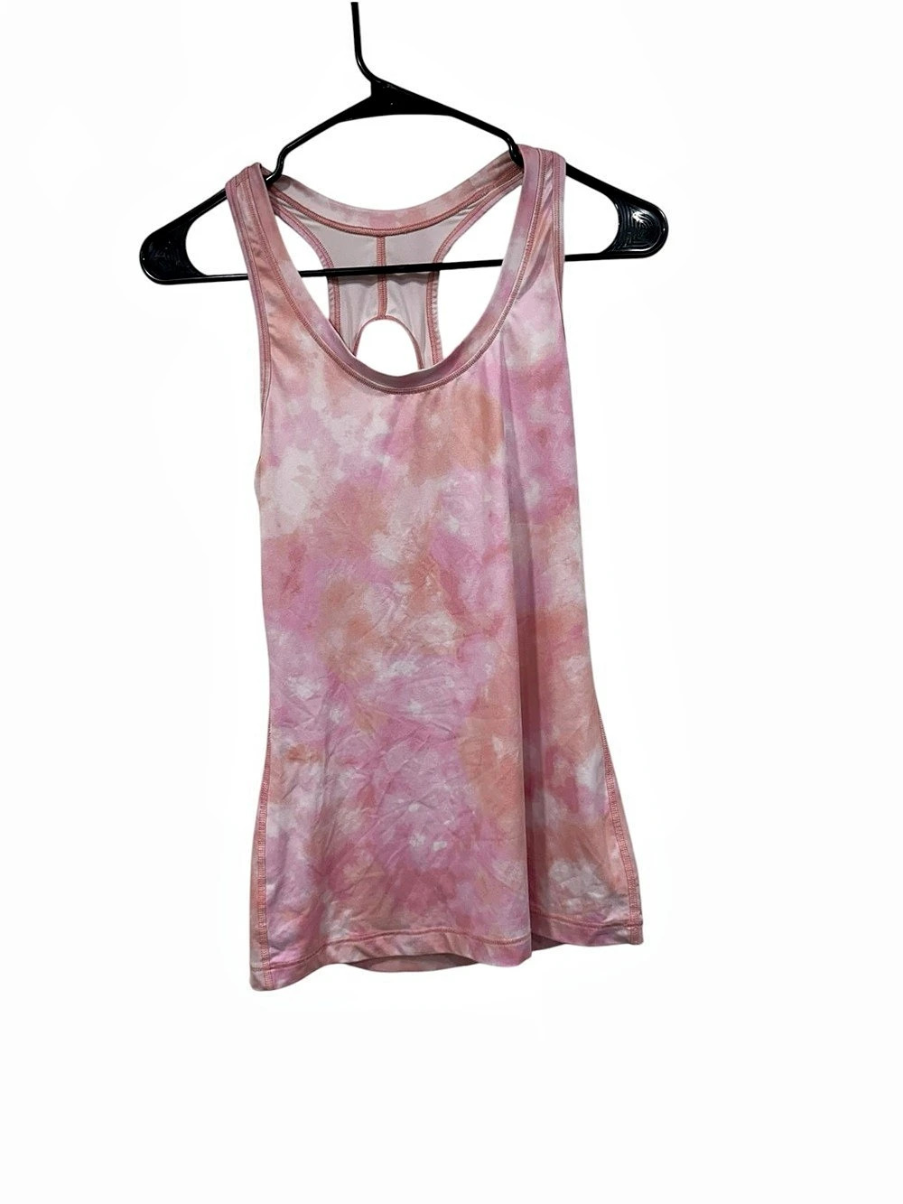 Athleta Tie-Dye Racerback Tank in Pink & White Size XS Like New